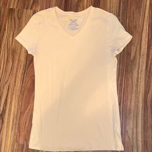 Faded Glory Solid V-Neck Tee Pastel Orange